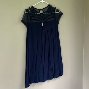 Cute navy mesh top dress